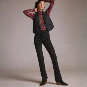 Anthropologie Pilcro The Split Straight Jeans black 25